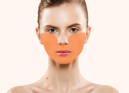 Kobieta z oznaczoną strefą depilacji cała twarz